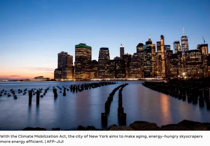 Screenshot: New York's Climate Mobilization Act article from Japan Times