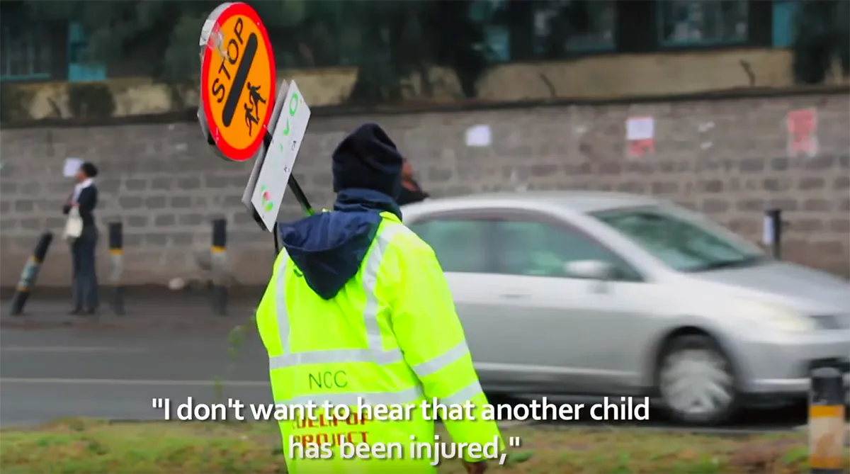Crossing guard from "Lollipop Man" video